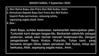 Atas Nama Bapa Dan Putera Dan Roh Kudus Amin